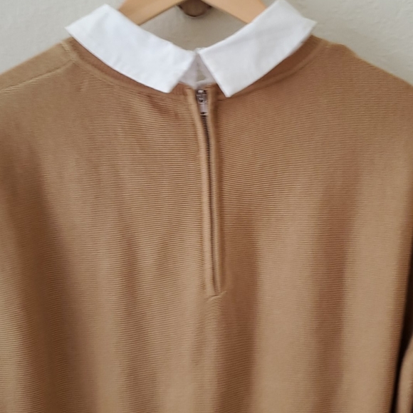 Pepper Place Design Tan Collared Sweater Dress - Picture 4 of 6